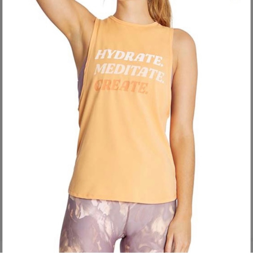 Wildfox brand, large, apricot wash scoop back meditate Harper crewneck tank